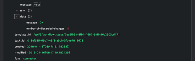 Sample output of the Terminate Session operation