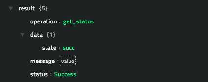 Sample output of the Get Status operation