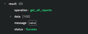 Sample output of the Get All Reports operation