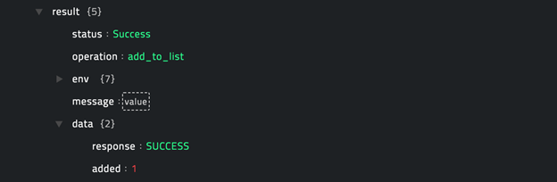 Sample output of the Add To Watch List operation