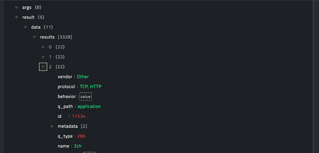 Sample output of the Get List of Policies operation