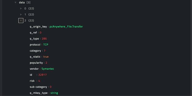 Sample output of the Get Blocked URLs operation