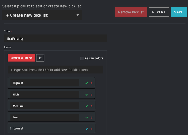 Adding a JiraPriority picklist