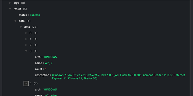 Sample output of the Get All System Information operation