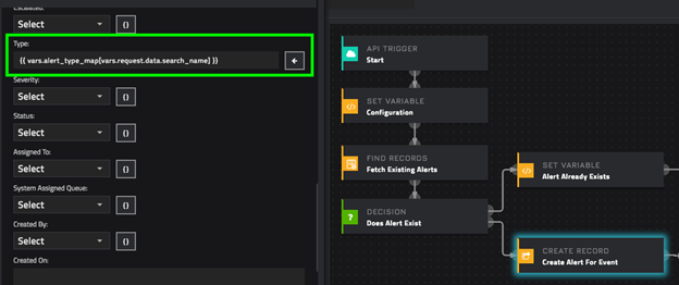 Setting the Type on an Alert record