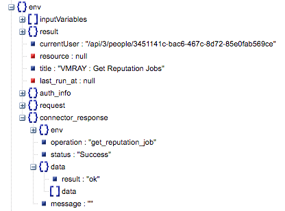 Sample output of the Get Reputation Jobs operation