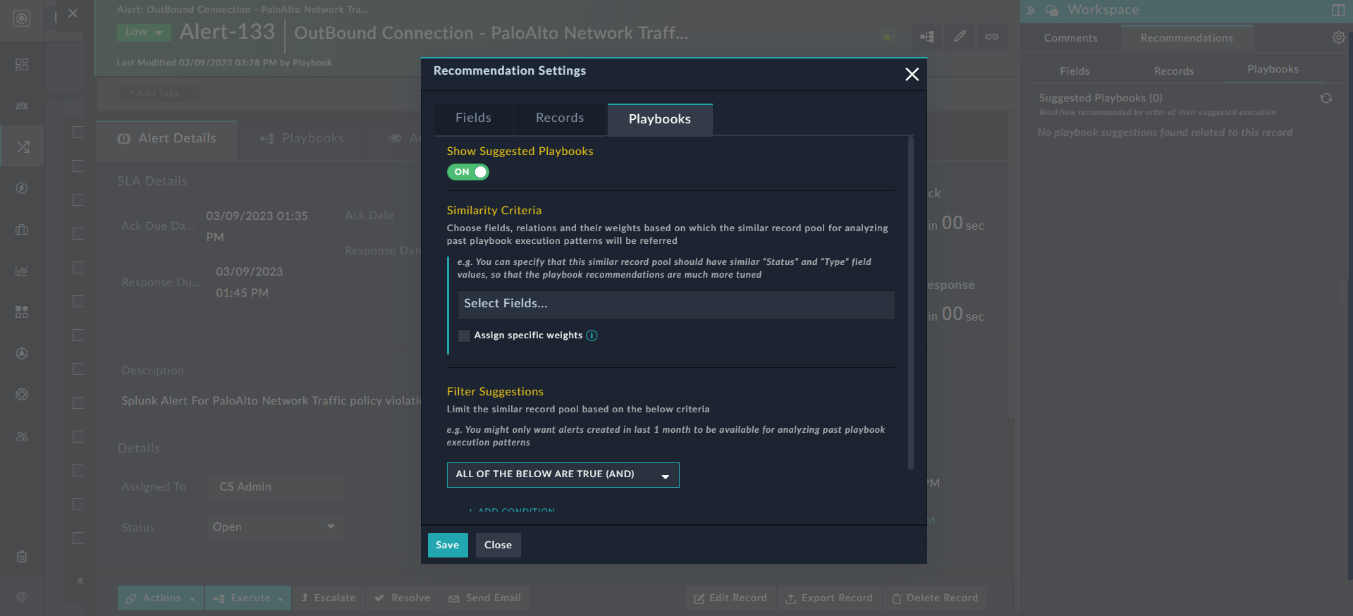 Enabling Playbook Suggestions
