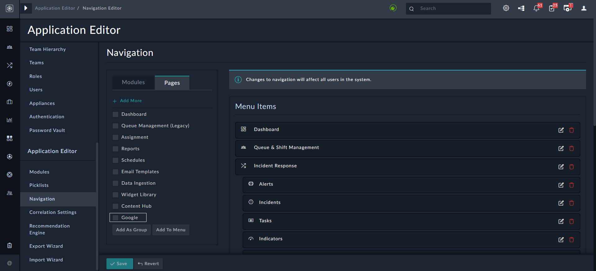 Adding the HTML page to the Navigation Menu