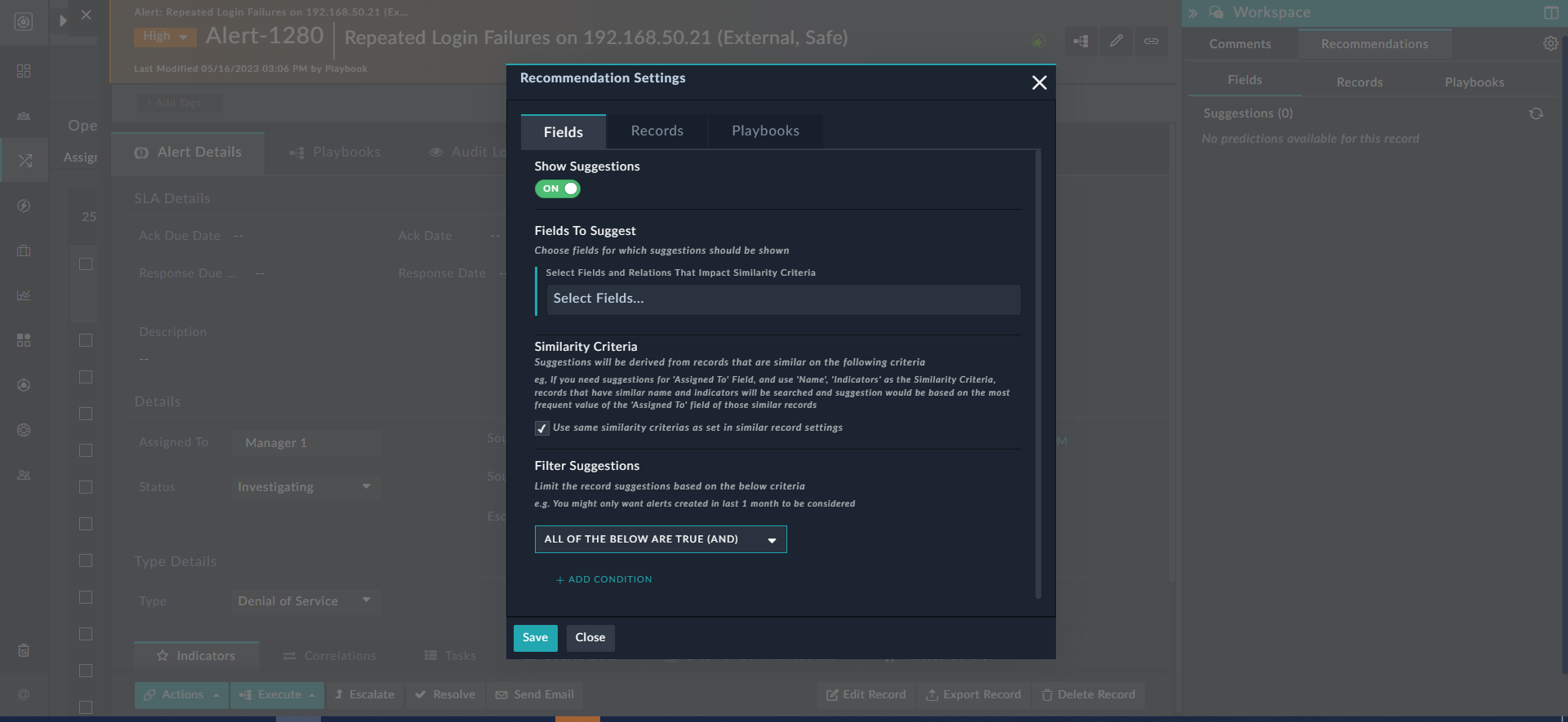 Enabling predicting values of field values