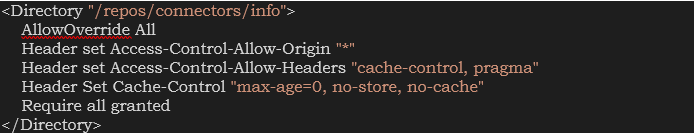 Adding ‘/repos/connectors/info’ directory to httpd.conf