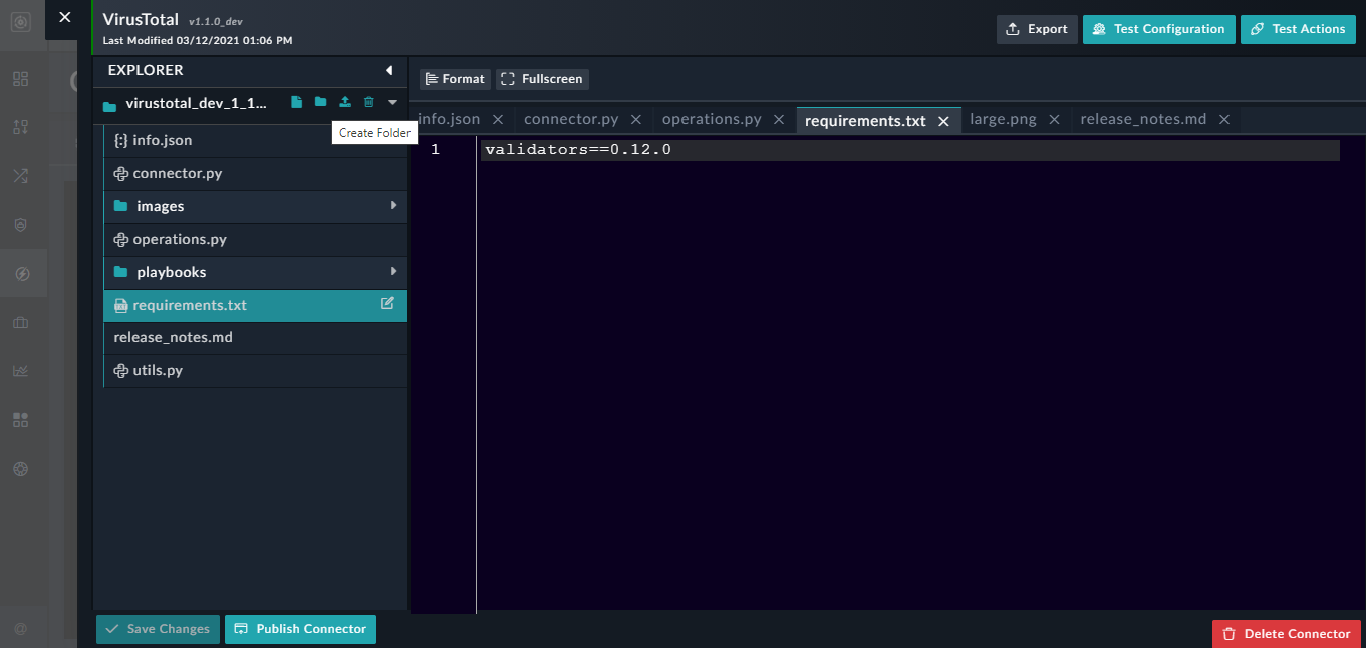 Explorer section in the code editor view
