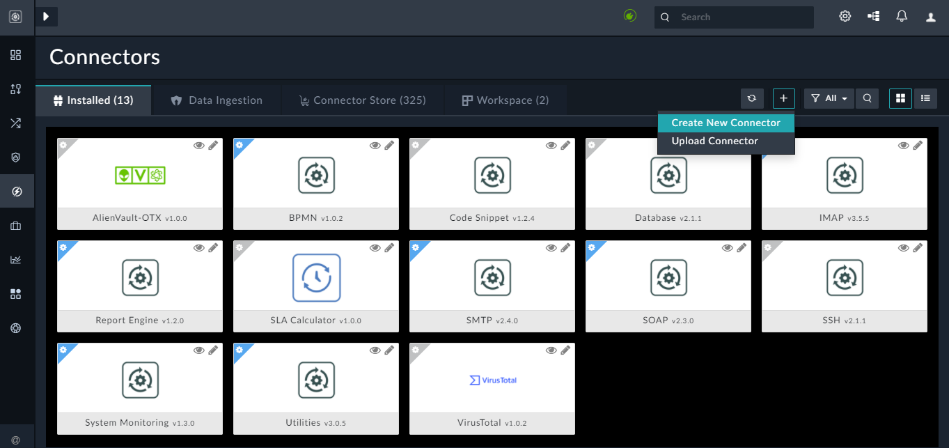 Connector Page - Create a new connector