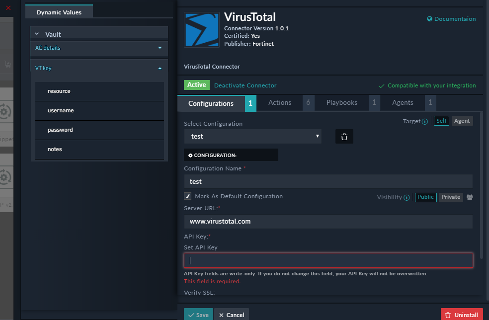 Connector Configuration - Vault Option