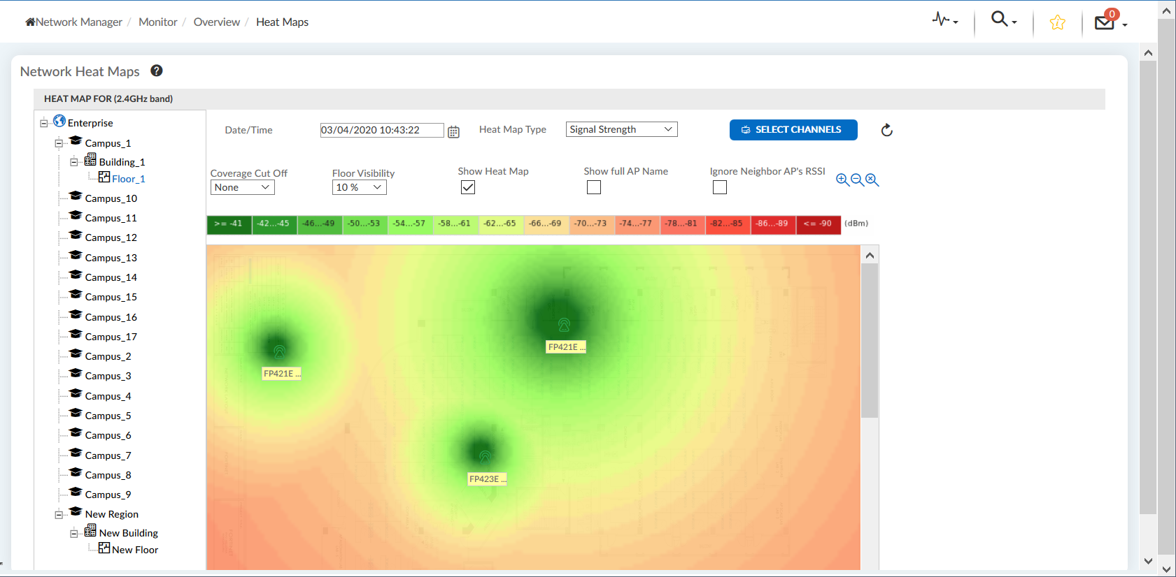 Network Heat Maps Dashboard Network Heat Maps Dashboard