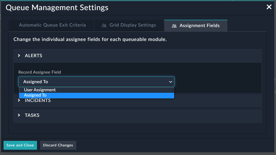 Queue Management Settings - Assigning Users for Records