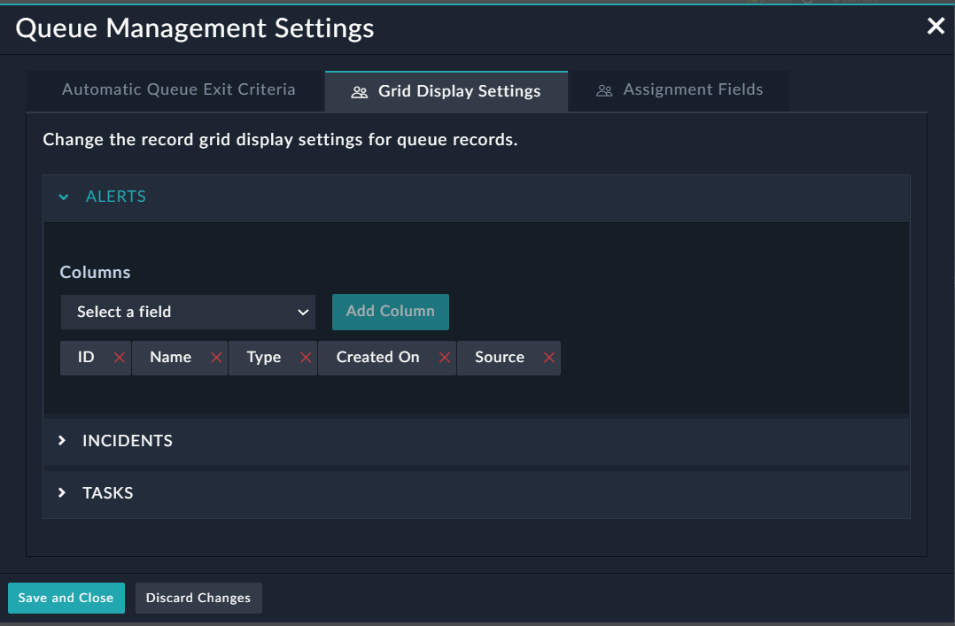 Queue Management Settings: Card Display Settings