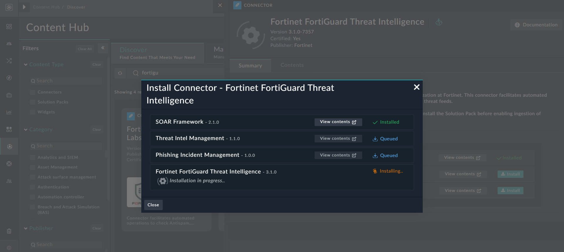 Working with connectors FortiSOAR 7.4.3 Document Library