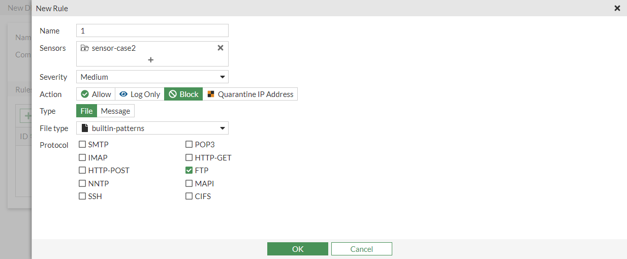 Log FTP upload traffic with a specific pattern | FortiGate / FortiOS 7. ...