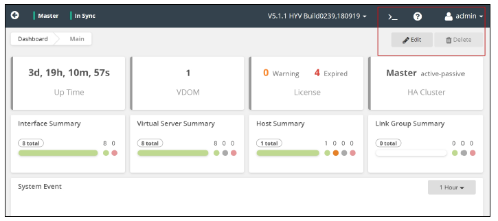 Dashboard management tools | FortiADC 7.2.5 | Fortinet Document Library
