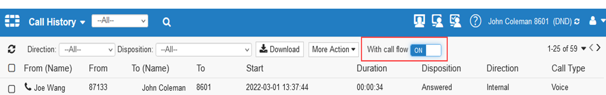 Downloading call records | FortiVoice 7.2.1 | Fortinet Document Library
