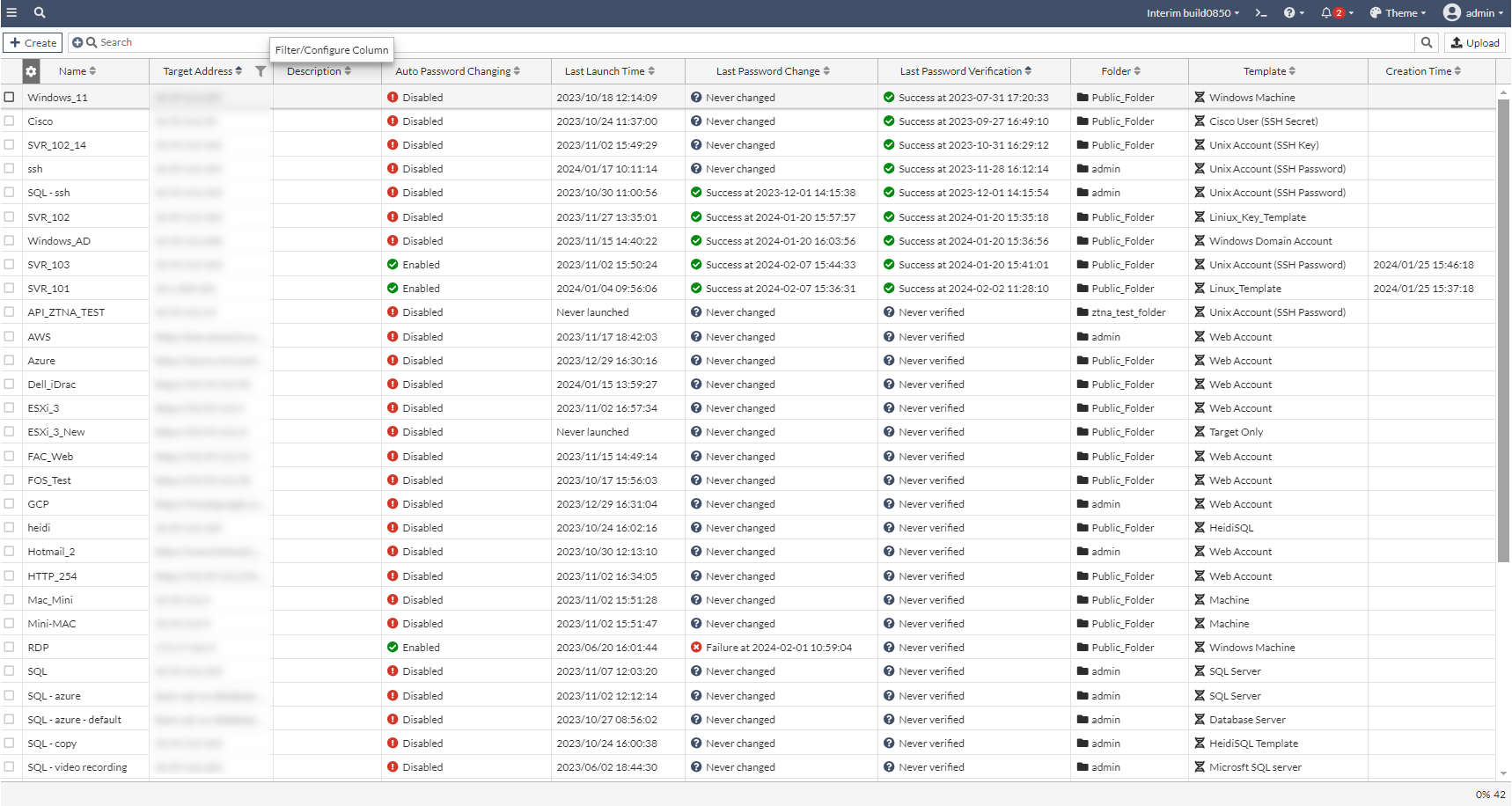 Tables | FortiSRA 1.4.0 | Fortinet Document Library