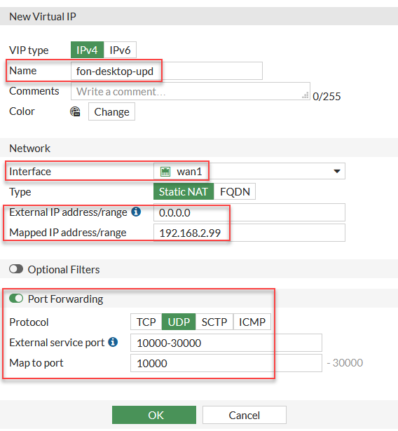 Create virtual IP addresses on FortiGate | FortiVoice 7.0.6 | Fortinet ...
