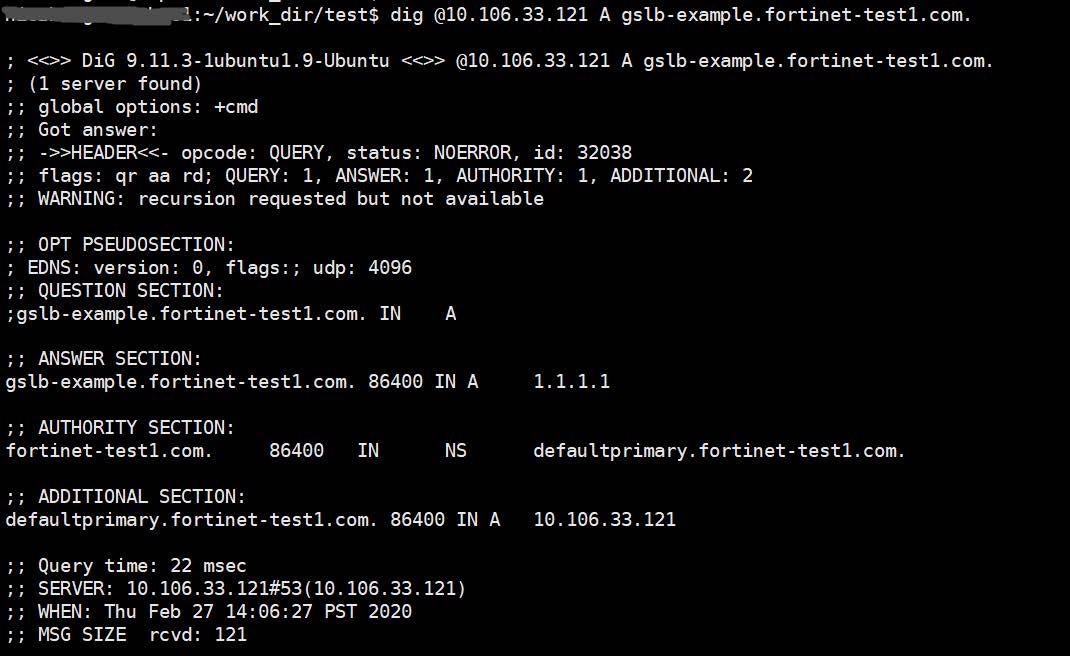 Dig Web Learn to deploy | FortiGSLB 23.1.0