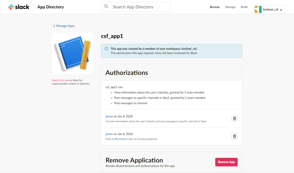 Slack Notification action | FortiWeb 7.6.0 | Fortinet Document Library