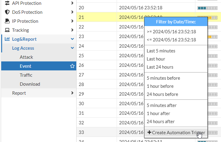 FortiWeb Log trigger | FortiWeb 7.6.0 | Fortinet Document Library