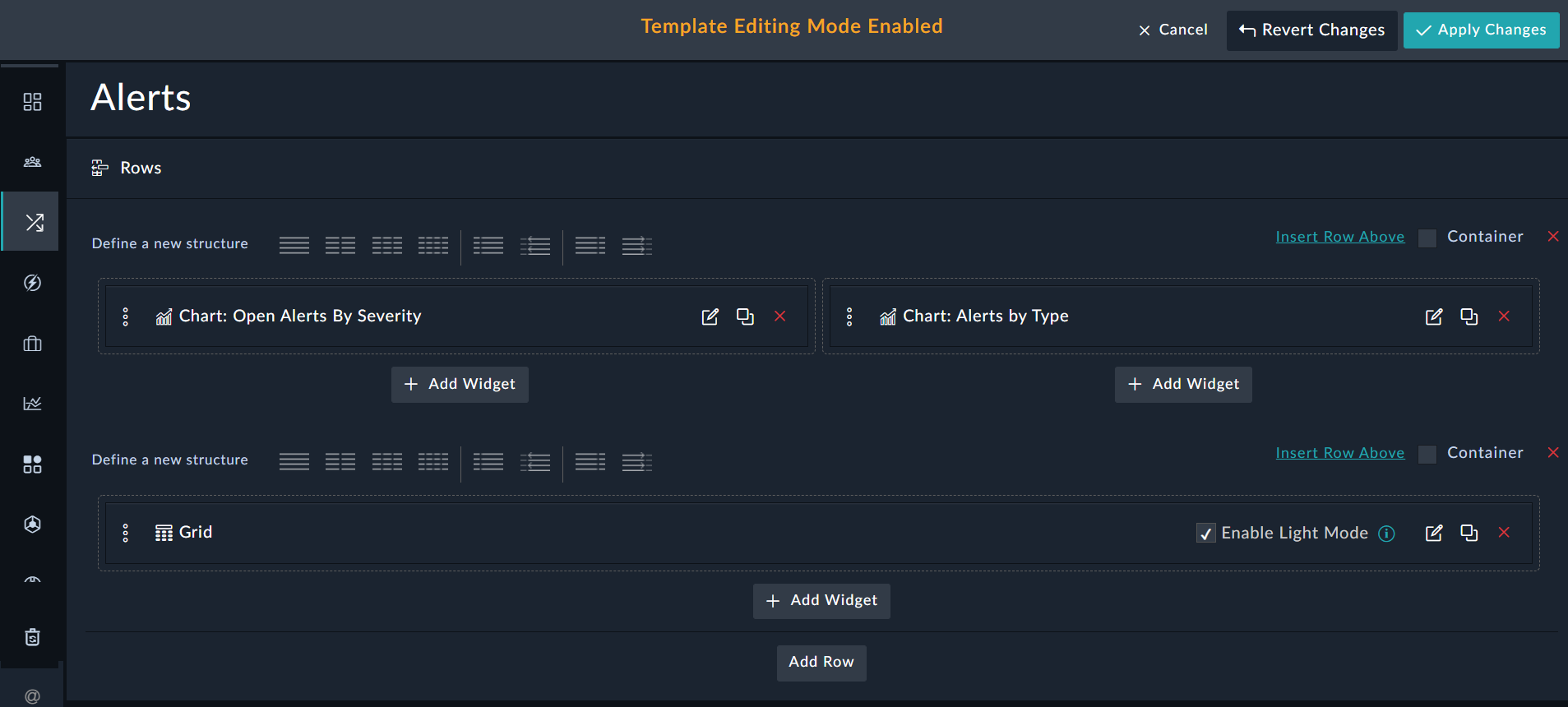 Grid Row - Enable Light Mode checkbox