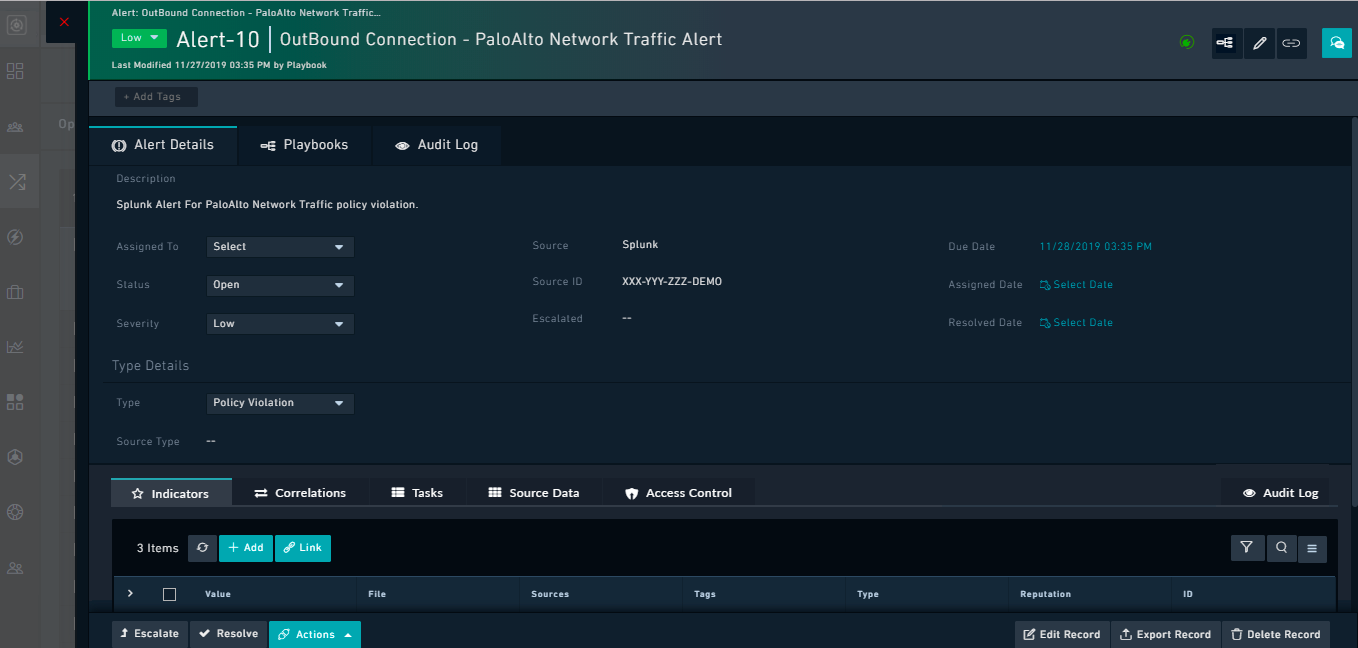 Detail View - Action Buttons