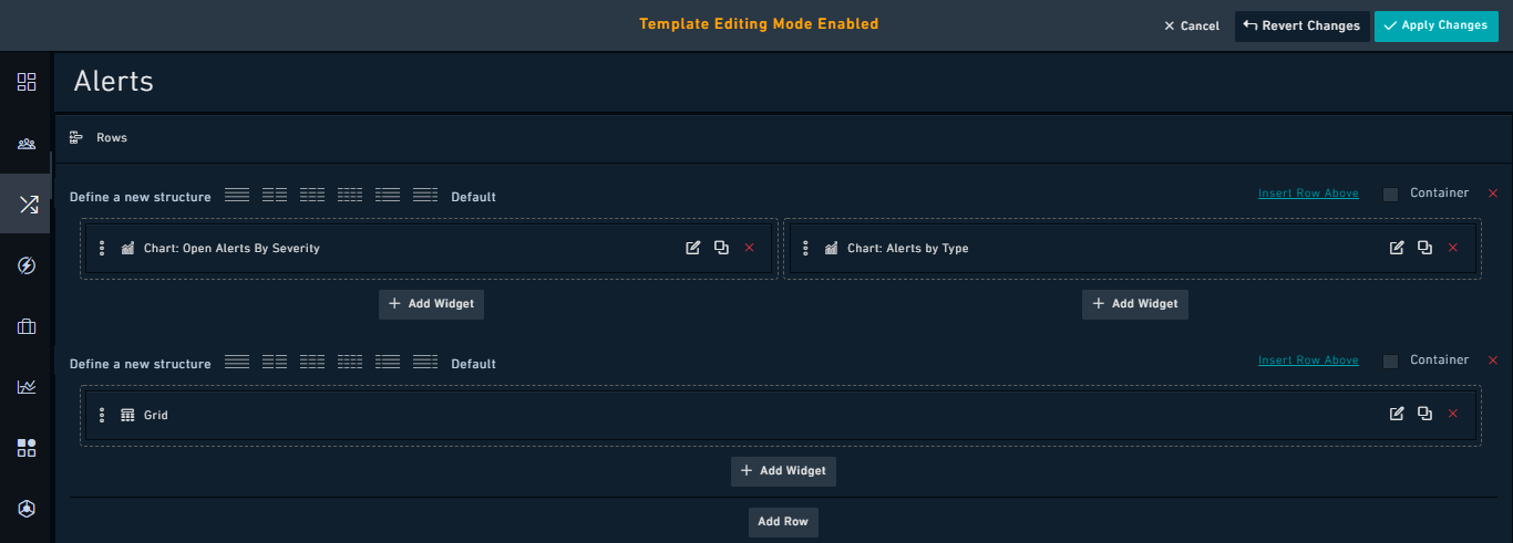 Template Editing mode