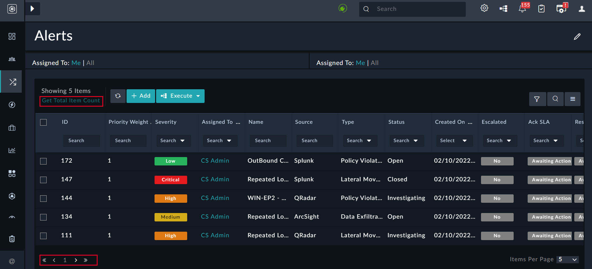 Output of the grid if the light mode is enabled