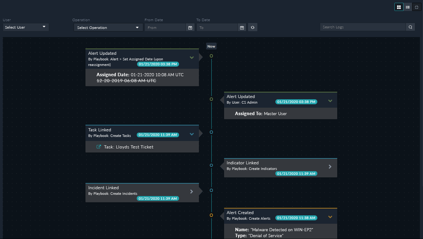 Audit log in full screen