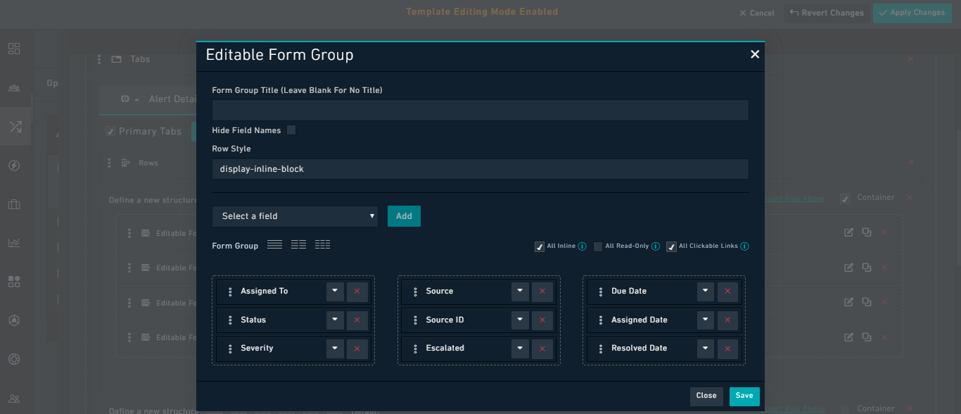 Form View Template Editing