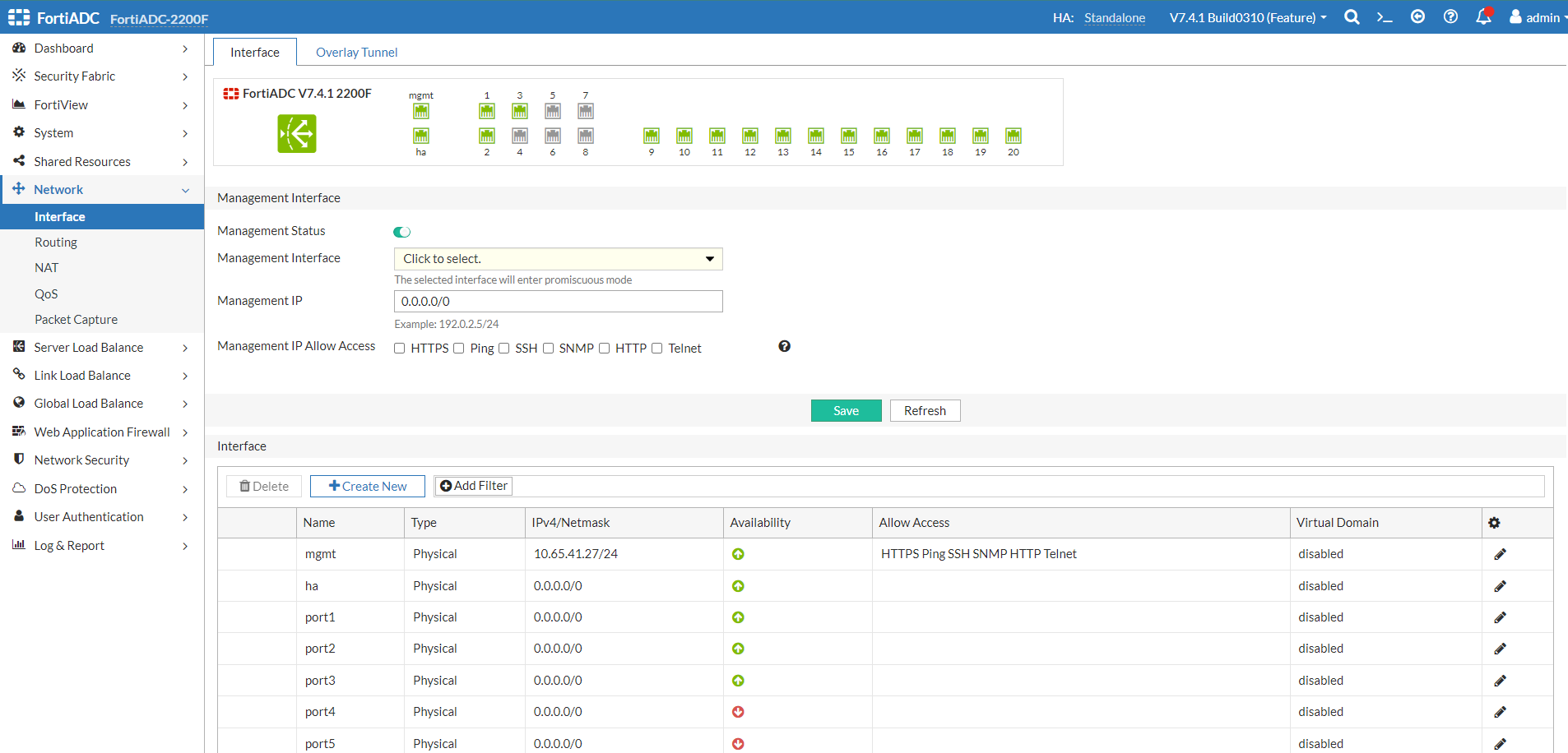 Step 3: Configure basic network settings | FortiADC 7.4.7 | Fortinet ...