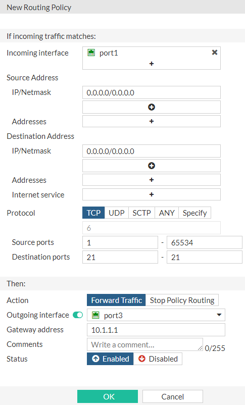 Fortigate Policy Routing Configuration Policy routes | FortiProxy 7.6.2 | Fortinet Document Library