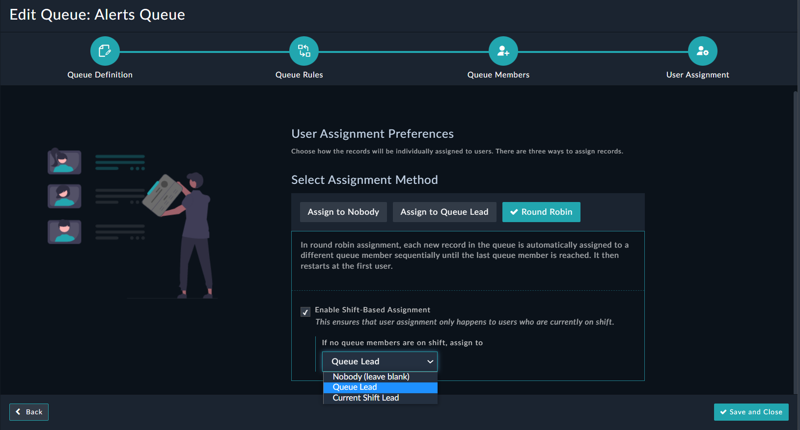 Create New Queue Wizard: Assignment of records to individual users