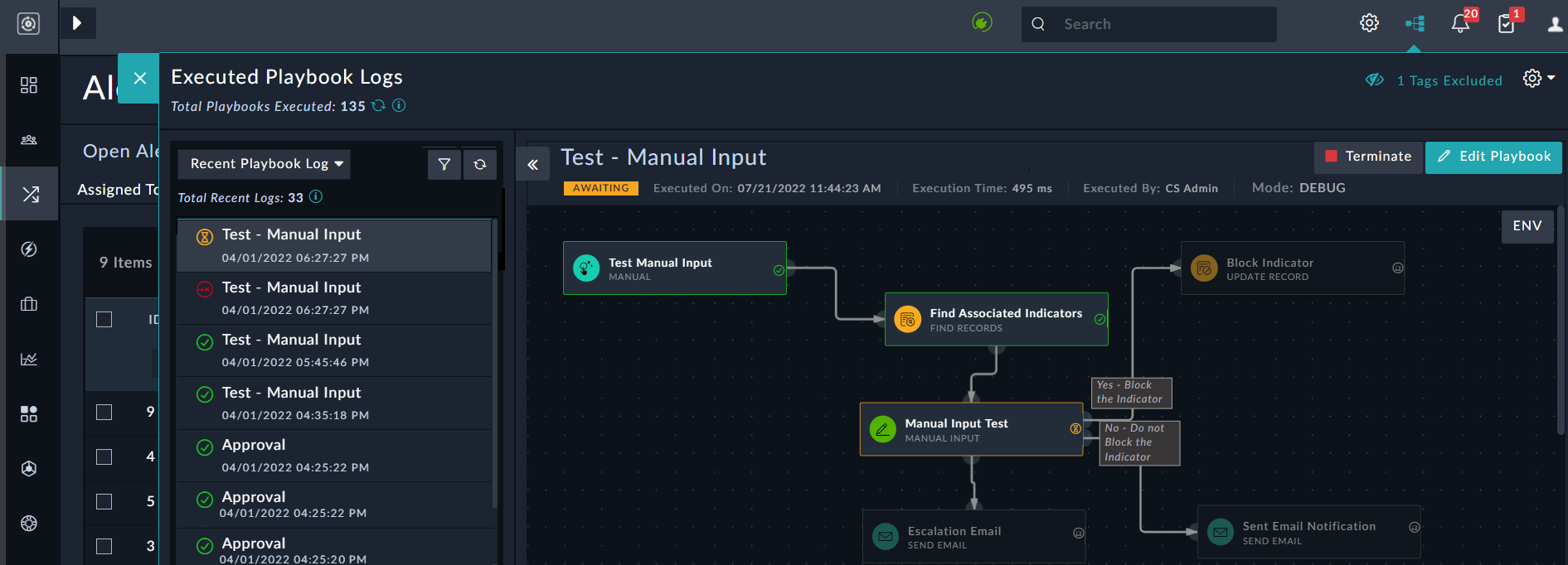 Executed Playbooks Log