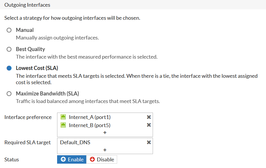 SD-WAN rule for all other web traffic