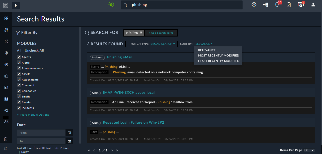 Search Results by Relevance