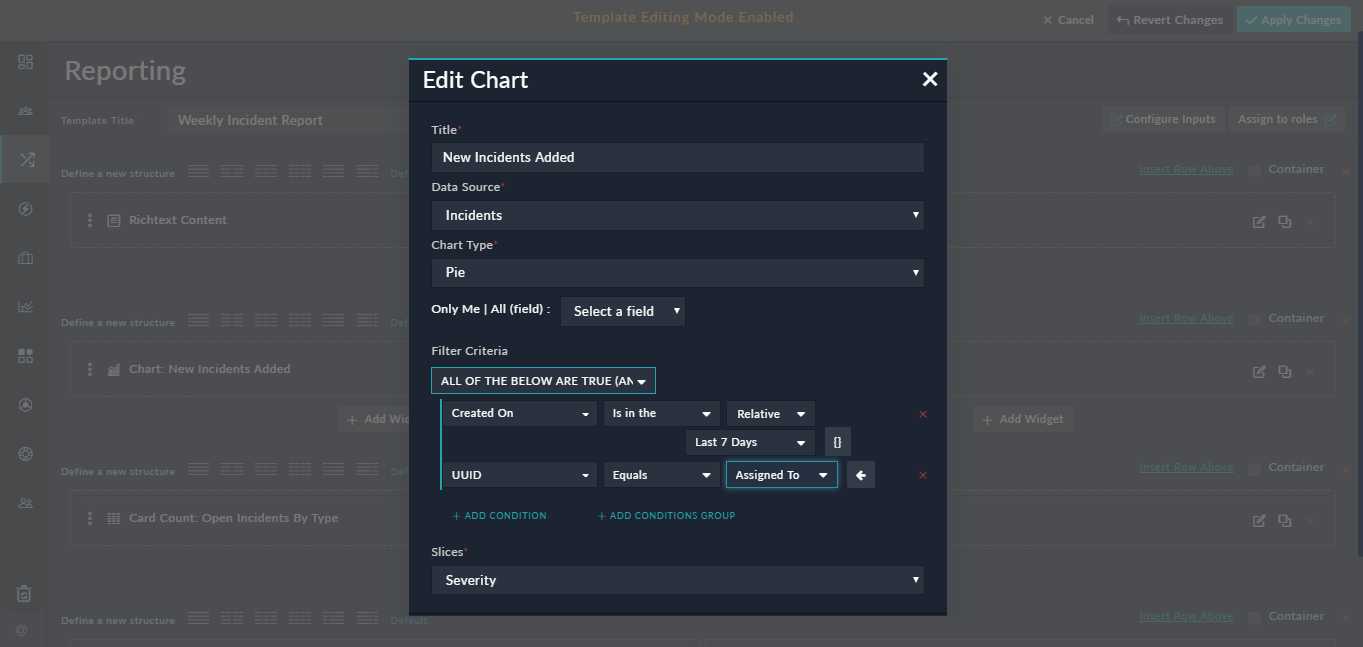 Chart Widget configuration: Assigned To filter