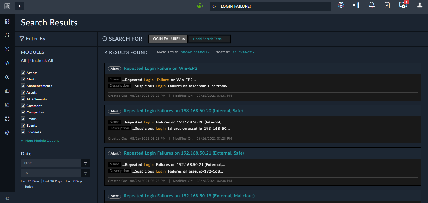 Search for 'Login Failure!'