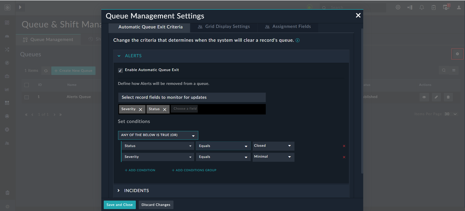 Global Queue Retention Settings Definition