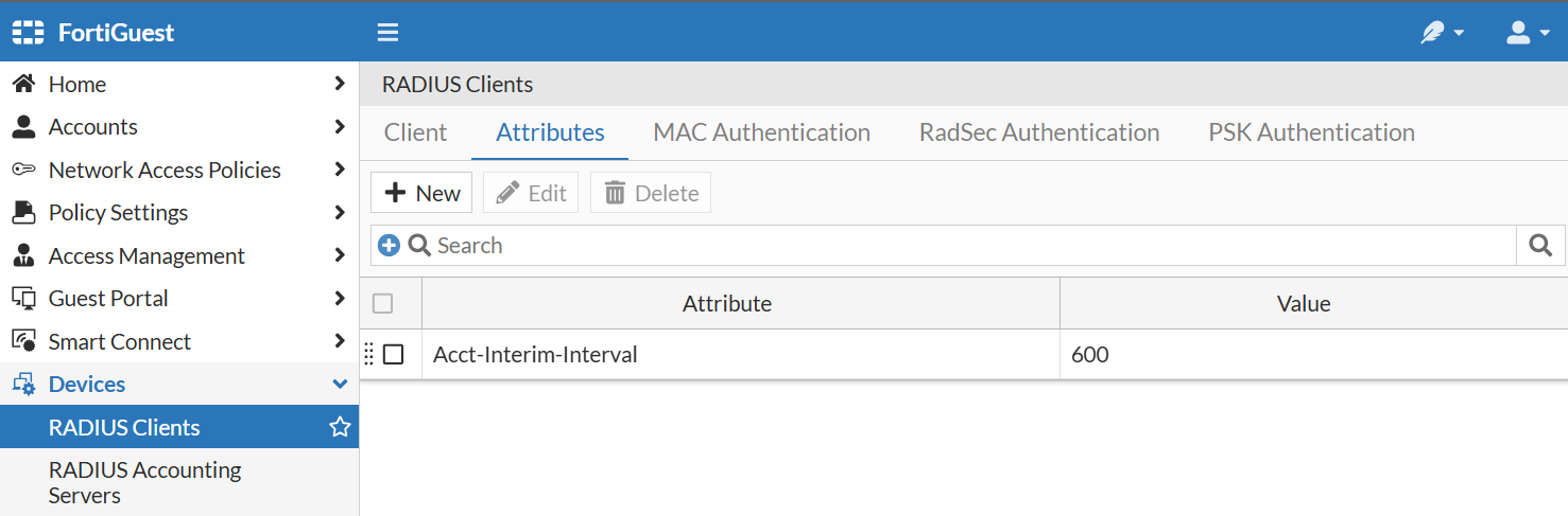 Adding FortiGate as a RADIUS Client | FortiGuest 2.2.0 | Fortinet ...