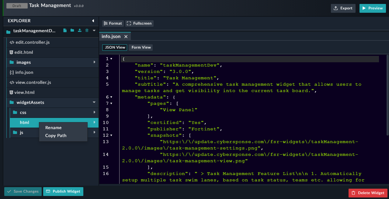 Code Editor interface
