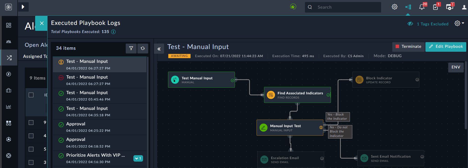 Executed Playbooks Log