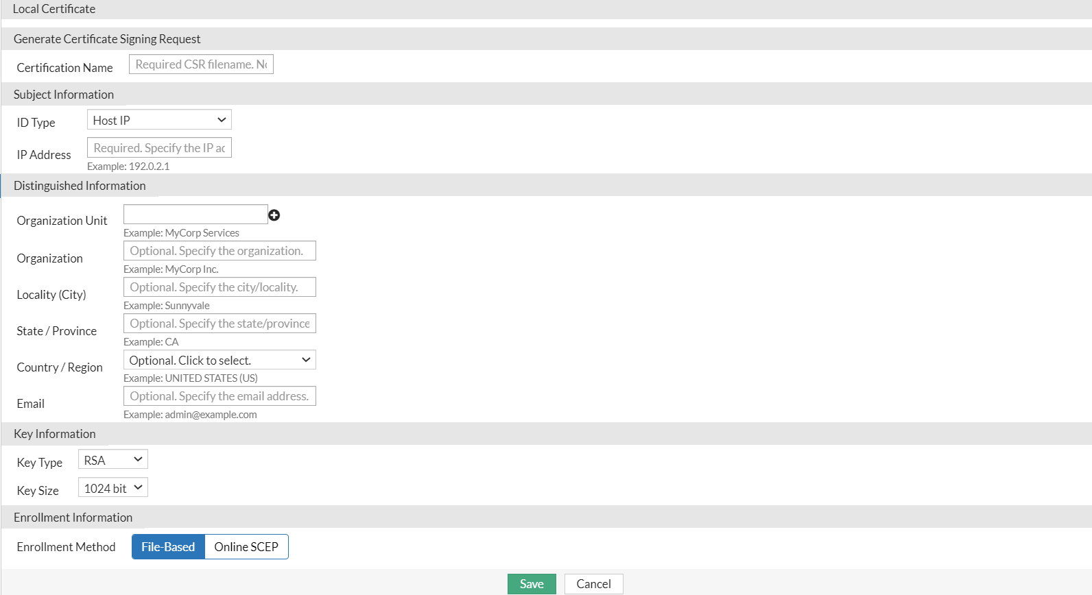 Managing local certificates | FortiDDoS-F 7.0.4 | Fortinet Document Library