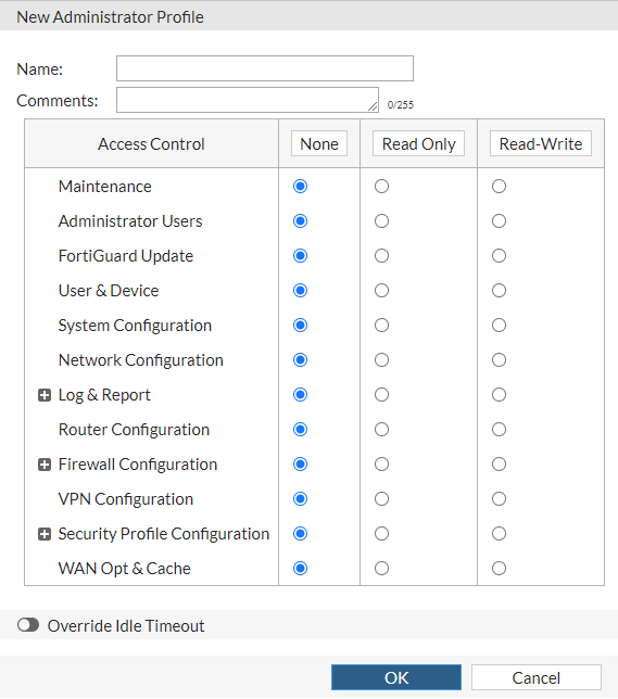 Create or edit an administrator profile | FortiProxy 7.6.1 | Fortinet ...