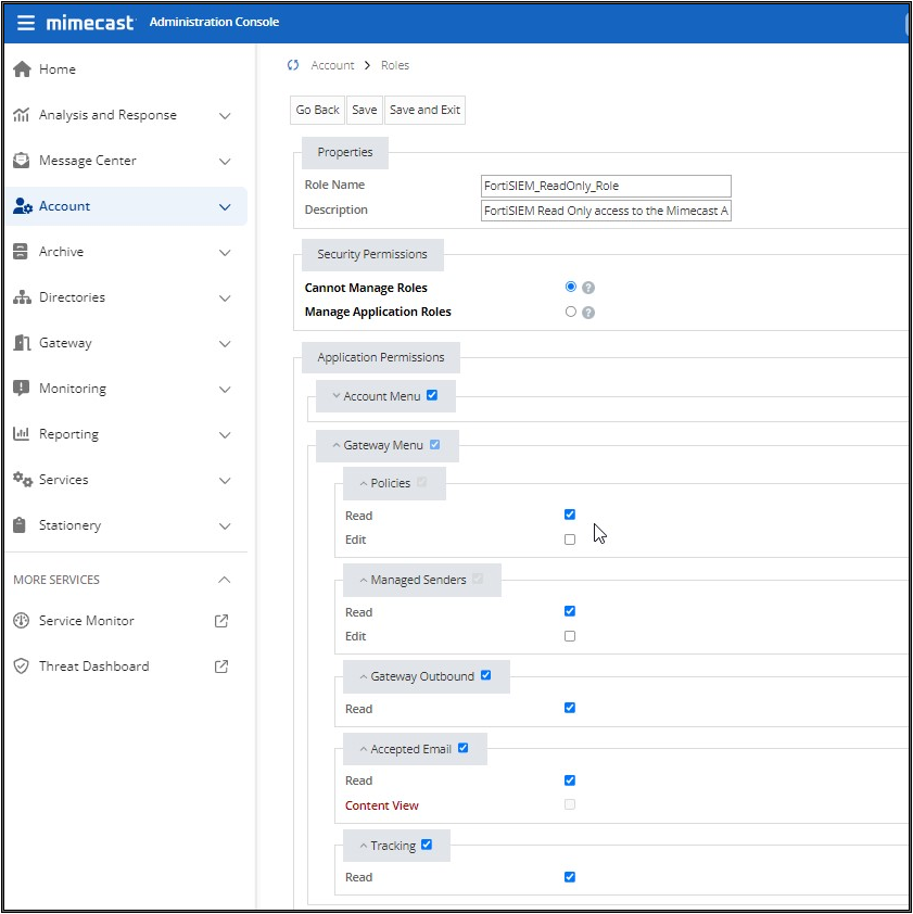 Mimecast Cloud Gateway | FortiSIEM 7.2.0 | Fortinet Document Library
